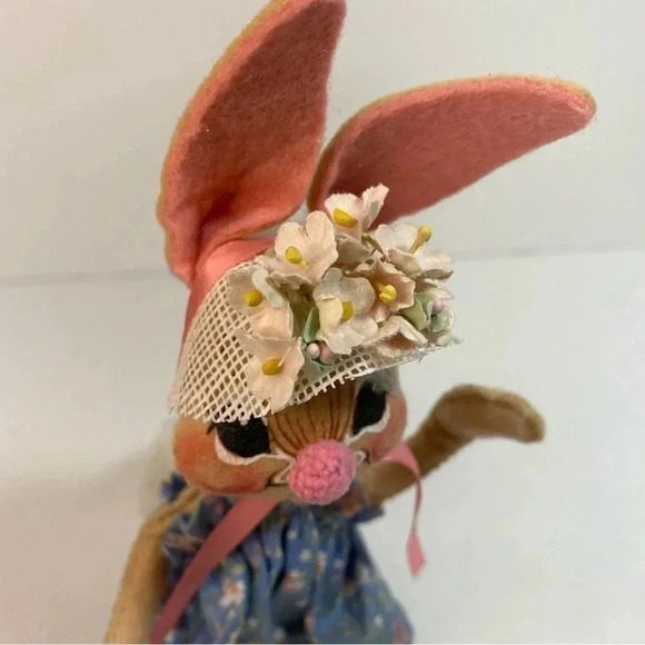 Annalee 1988 Girl Mobilitee Bunny Poseable Happy Easter Parade 7” Rabbit - Picture 3 of 13